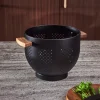 Cheap CASA ACACIA LUX Scolapasta Nero, Naturale