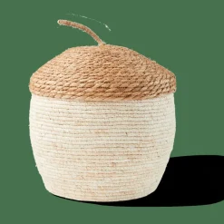 Cheap CASA ALVIN Cesto Portatutto Con Coperchio Marrone, Naturale