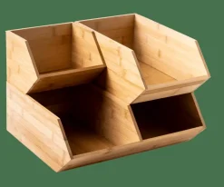 Fashion CASA BAMBOO Organizzatore Impilabile Naturale