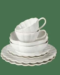 Best Sale CASA DAHLIA FLOWER Piatto Fondo Bianco