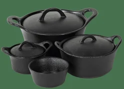 Discount CASA FERO Cocotte Con Coperchio 80 CL Nero
