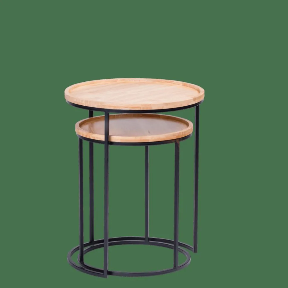 Best Sale CASA GOM Tavolini Set Di 2 Nero, Naturale