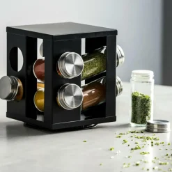 Best CASA INDUSTRIA Giostra Portaspezie 8 Barattolini Nero