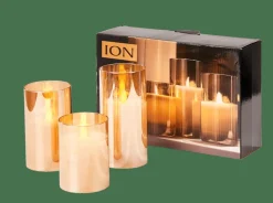 New CASA ION Candele Led Set Di 3 Ambra