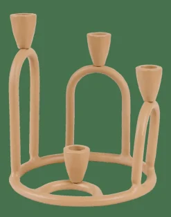 Best Sale CASA RINGS Candeliere Per 4 Candele Marrone Chiaro