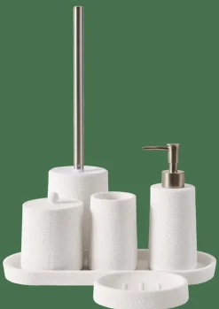 Best CASA WHITE ELEGANCE Dispenser Per Sapone Bianco, Argentato