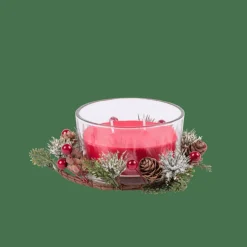 Cheap CASA XMAS Candela Con Decorazione Rosso