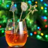 Fashion CASA X-MAS Mescolatori Cocktail Set Di 12 Mix Di 3 Forme Dorato, Trasparente
